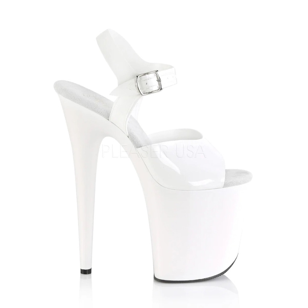 White Pleasers Sandals 8inch Heel Jelly-like Flamingo 808